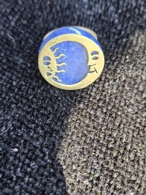 925 Silver Ring with Lapis Lazuli Celestial Motif
